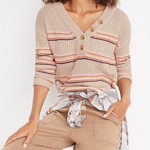 Maurice's SMALL Women's Striped Highland Henley Sweater NEW WITH TAGS